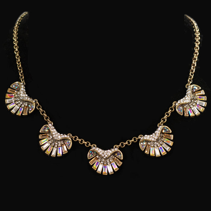 Art Deco Aurora Scallop Shell Ocean Necklace N1267