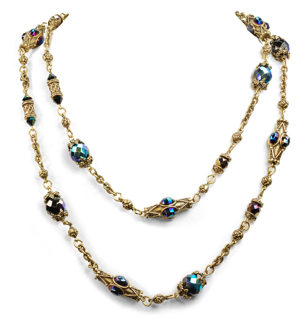 Long Peacock Station Necklace N1271