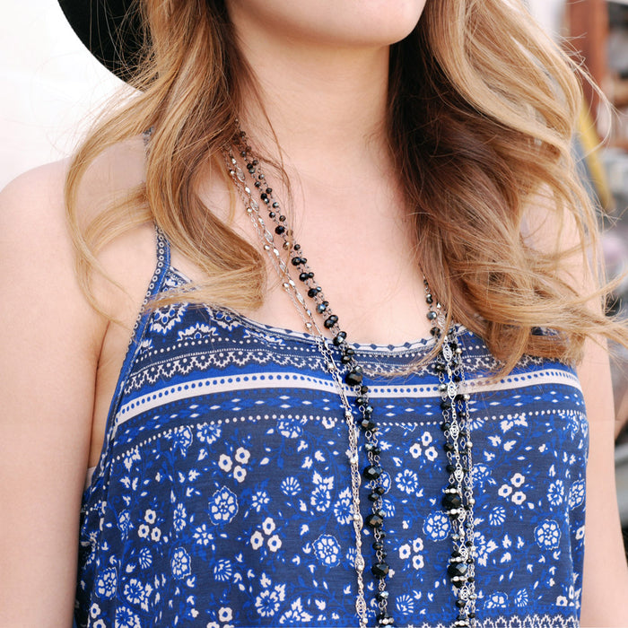 Long filigree gold chain Layering Necklace N1317-GO