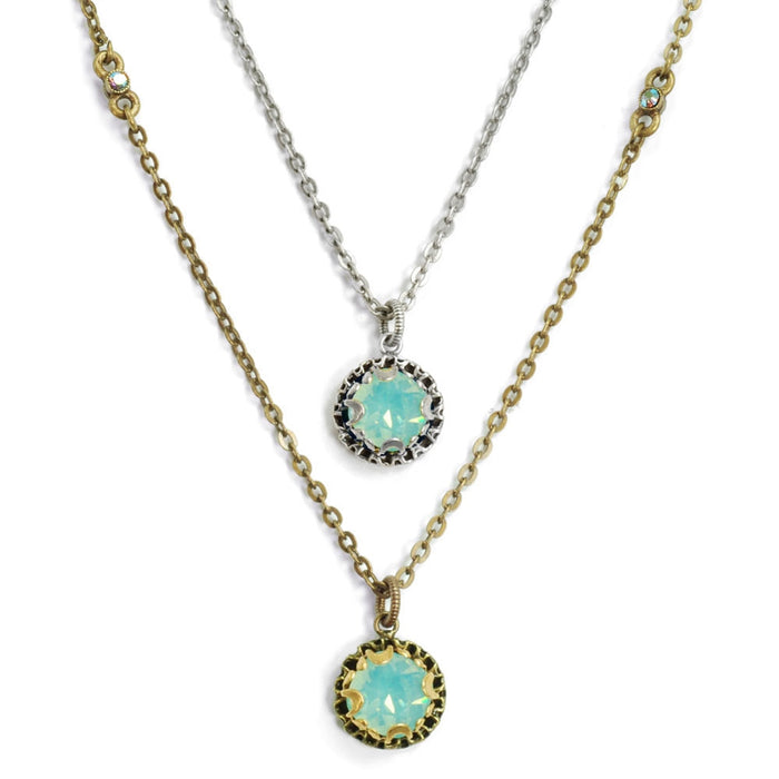 Crystal Dot Necklace N1297-BZ-PO