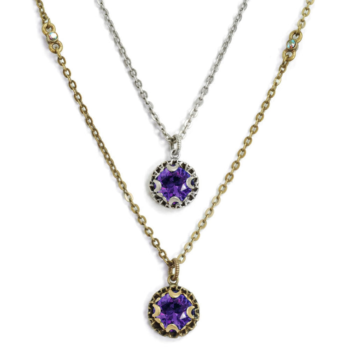 Crystal Dot Necklace N1297-BZ-PV