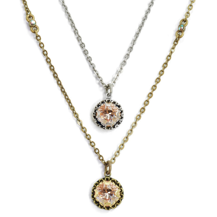 Crystal Dot Necklace N1297-BZ-VR