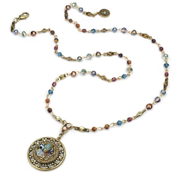 Ocean Medallion Flower Necklace N1302-MU