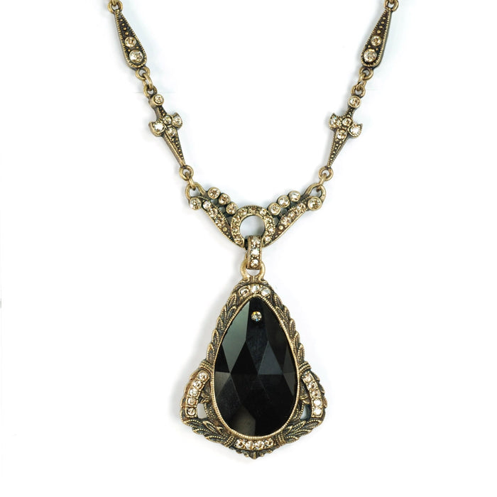 Art Deco Prism Teardrop Wedding Necklace