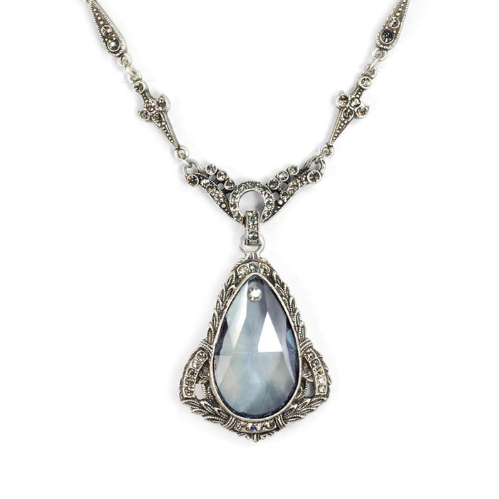 Art Deco Prism Teardrop Wedding Necklace N1309