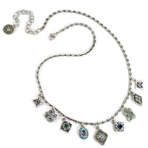 Silver Geometric Charm Necklace