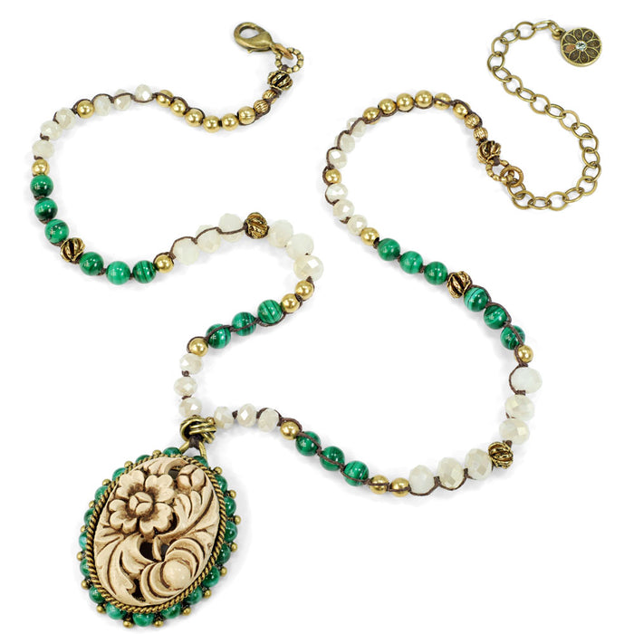 Malachite Garden Beaded Necklace N1360