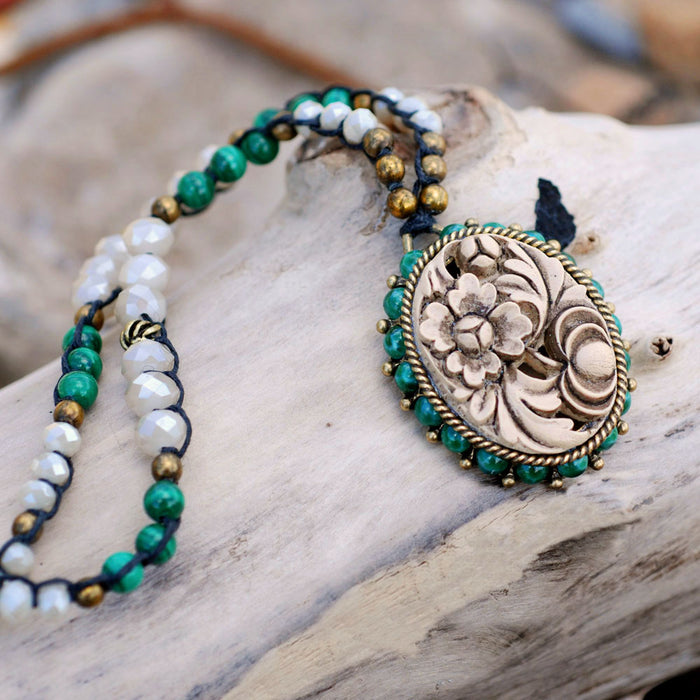 Malachite Garden Beaded Necklace N1360