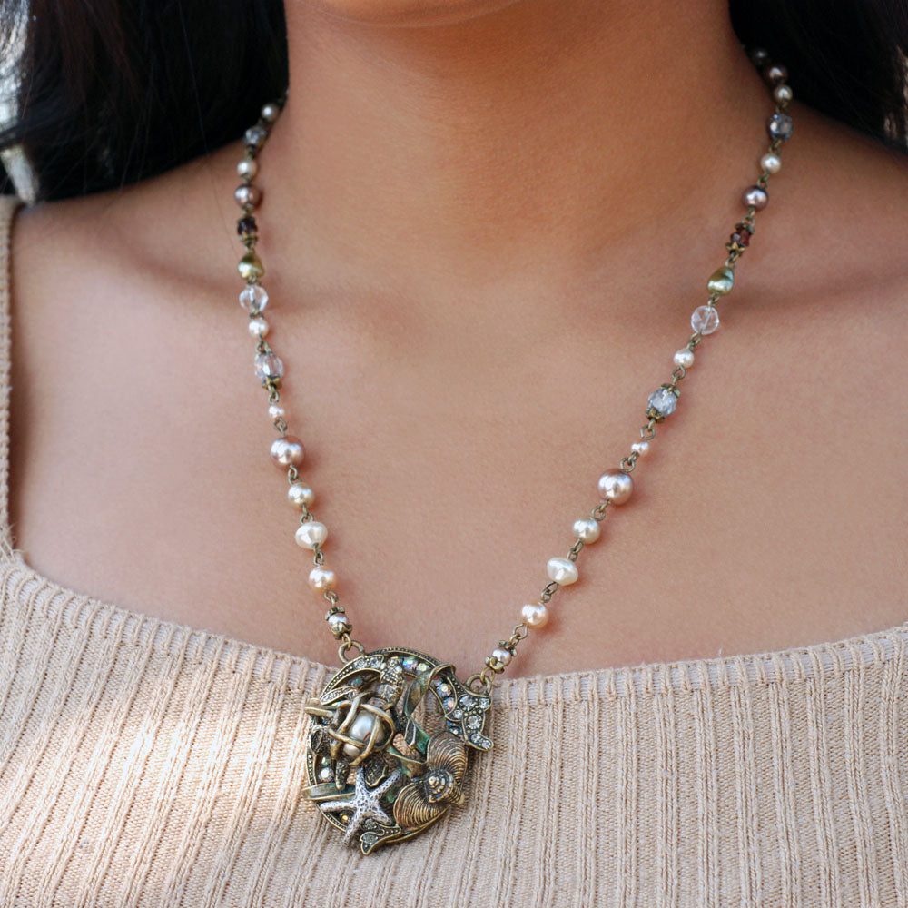 Sea Turtle Pearl Ocean Necklace N1361