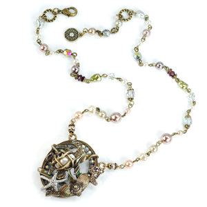 Sea Turtle Pearl Ocean Necklace N1361