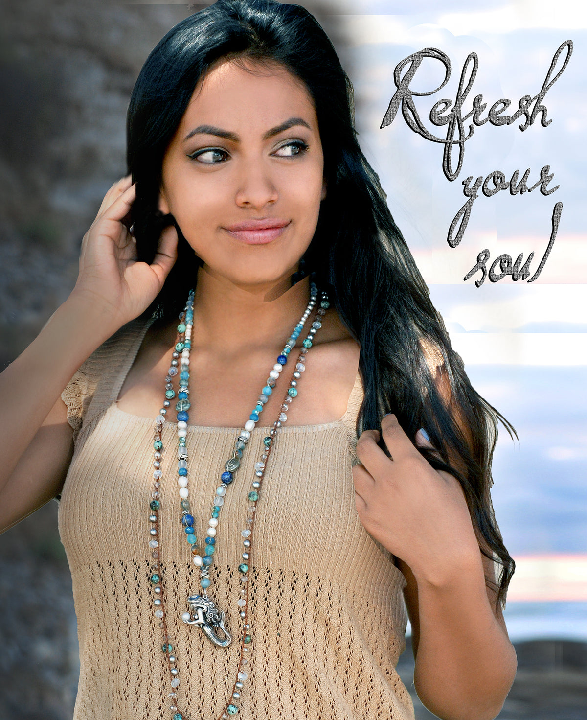 Mermaid Beaded Ocean Necklace N1362