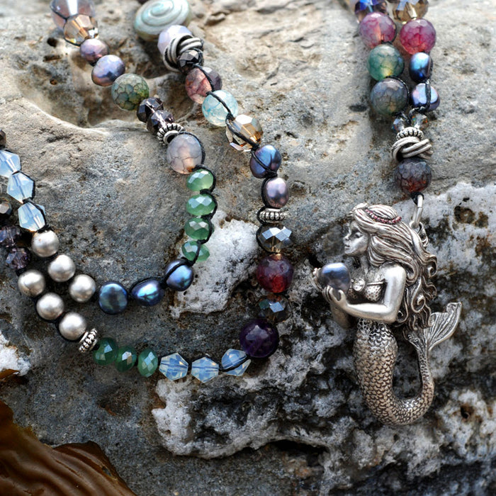 Mermaid necklace on beach on sale