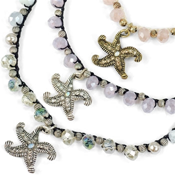 Crystal Beaded Starfish Necklace N1364