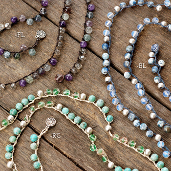 Beach Gemstone Boho Necklace N1368