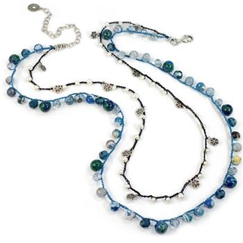 Cancun Dbl Strand- Gem Blues N1373 - sweetromanceonlinejewelry