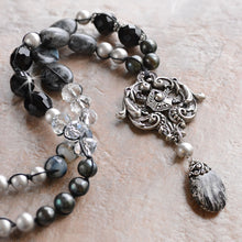 Load image into Gallery viewer, Boho Beach Gemstone and Pearl Necklace N1378