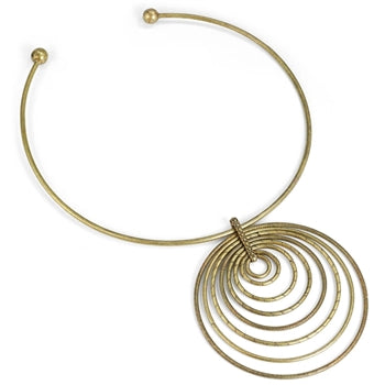 1970s Retro Circle Necklace N1379