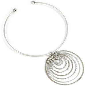 1970s Retro Circle Necklace N1379 - sweetromanceonlinejewelry
