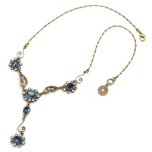 Load image into Gallery viewer, Sapphire Blue Victorian Jewel Y Necklace SR_N1402