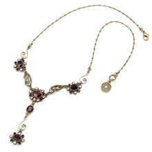 Load image into Gallery viewer, Garnet Crystal Victorian Jewel Y Necklace SR_N1402