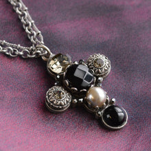 Load image into Gallery viewer, Boho Jet Cross Necklace N1408