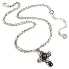 Load image into Gallery viewer, Boho Jet Cross Necklace N1408