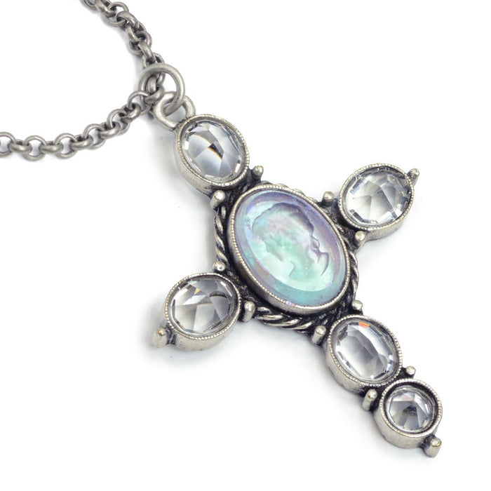 Auvergne Opal Cross Pendant Necklace N1412-OP