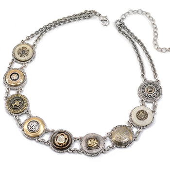 English Button Collar Necklace