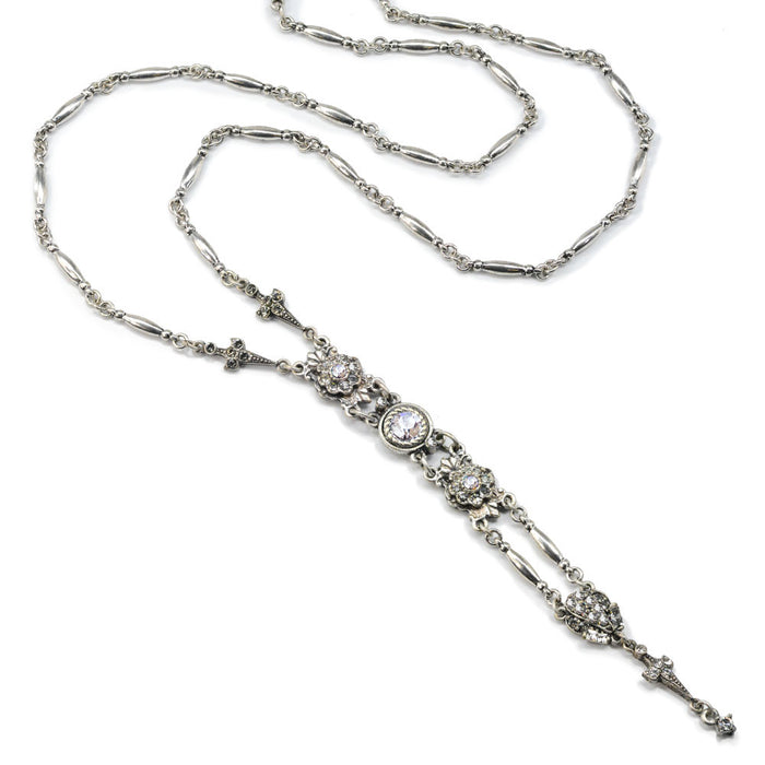 Art Deco Starlight Silver Y Necklace N1445