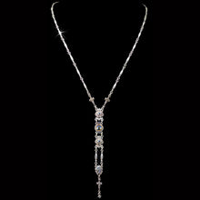 Load image into Gallery viewer, Art Deco Starlight Silver Y Necklace N1445