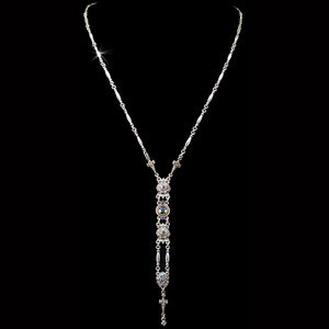 Art Deco Starlight Silver Y Necklace N1445