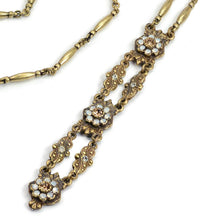 Load image into Gallery viewer, Art Deco Vintage Gold Opal Y Necklace