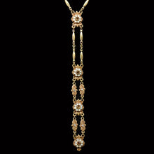 Load image into Gallery viewer, Art Deco Vintage Gold Opal Y Necklace