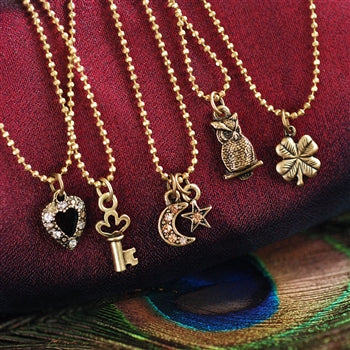Tiny Charm Necklaces - Bronze