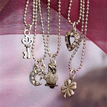 Tiny Charm Necklaces - Silver - sweetromanceonlinejewelry