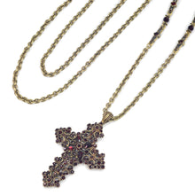 Load image into Gallery viewer, Garnet Cross Necklace N1465-GA