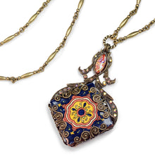 Load image into Gallery viewer, Filigree Talavera Tile Pendant Necklace