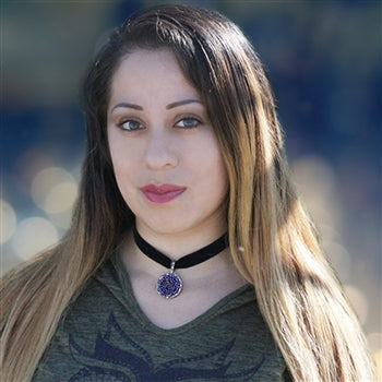 Druzy Crystal Choker Necklace on Black Velvet Band