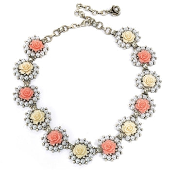 Rose Collar Necklace N1501-SIL