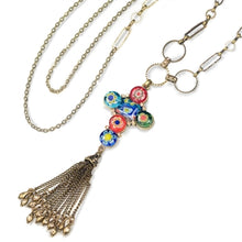 Load image into Gallery viewer, Millefiori Glass Cross Necklace