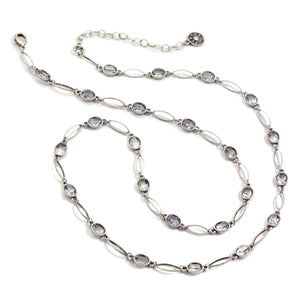 Oval Crystal Station Necklace