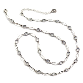 Oval Crystal Station Necklace