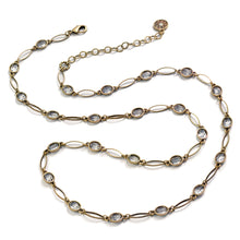 Load image into Gallery viewer, Oval Crystal Station Necklace