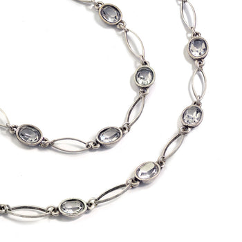 Oval Crystal Station Necklace