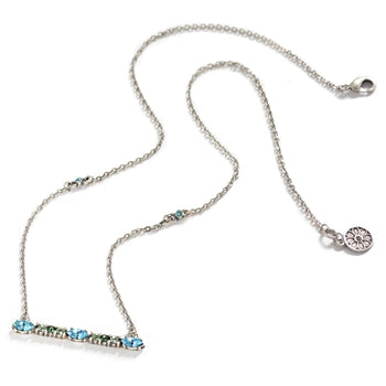 Silver Crystal Bar Necklace