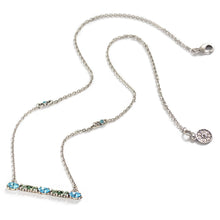 Load image into Gallery viewer, Silver Crystal Bar Necklace