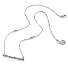 Load image into Gallery viewer, Silver Crystal Bar Necklace