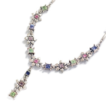 Silver Flower Chain Necklace