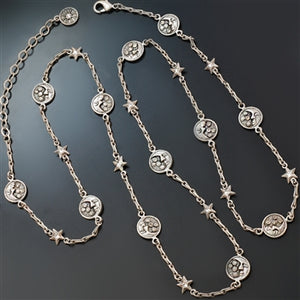 Moon and Stars Long Layering Necklace N1555