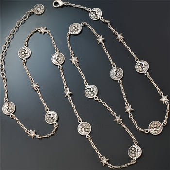 Moon and Stars Long Layering Necklace N1555